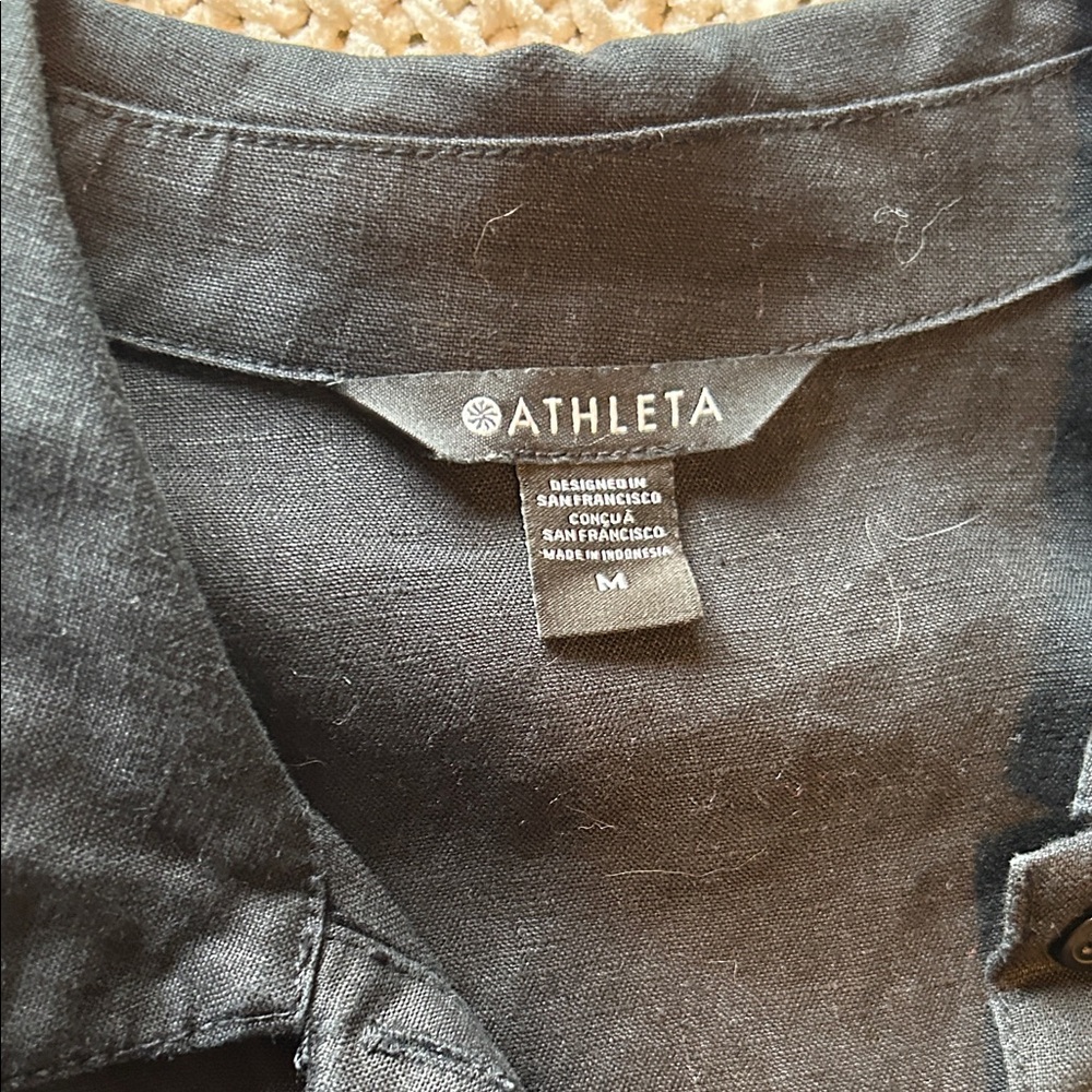 Athleta Black Linen Romper - Picture 2 of 5